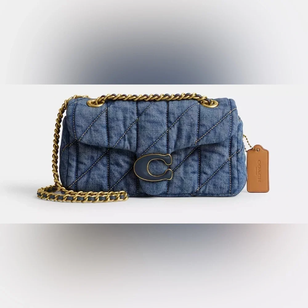 Coach denim tabby 20’ with quilting